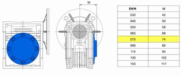 SILNIK 0,37kW Przekładnia 075 red. wstępny PC71/3