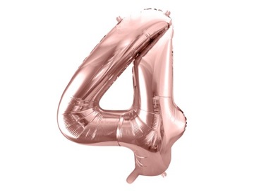 BALON FOLIOWY 4 RÓŻOWE ZŁOTO ROSE GOLD 86CM NA HEL