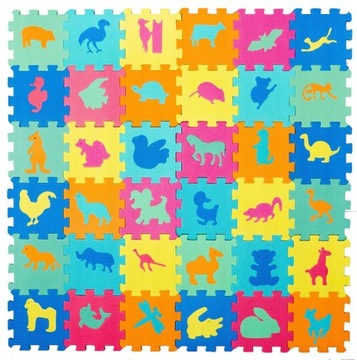 PUZZLE PIANKOWE MATA EDUKACYJNA ZWIERZĘTA 72 EL.