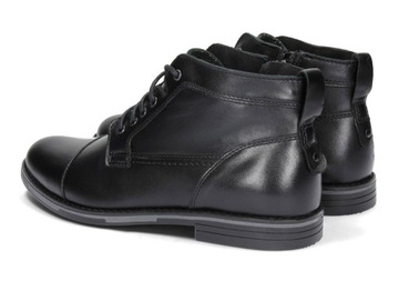 TRZEWIKI KOZAKI SZTYBLETY ZIMA SKÓRA 84 CZARNY 42
