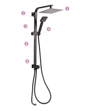 Черный набор для тропического душа