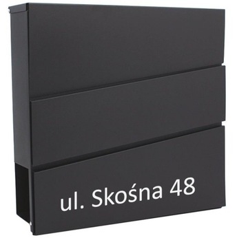 NOWOCZESNA SKRZYNKA NA LISTY + DOWOLNY NAPIS ULICA