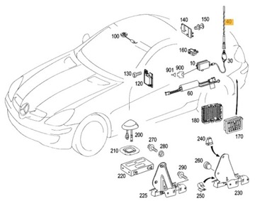 ANTÉNA MERCEDES SLK TŘÍDA R171