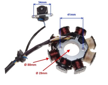 КАТУШКА ИСКРЫ СТАТОР КАТУШКА СТАТОРА ЗАЖИГАНИЯ 4T GY6 СКУТЕР