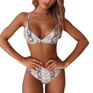 STRÓJ KĄPIELOWY BIKINI TRÓJKĄT ZWIERZĘCY PRINT M