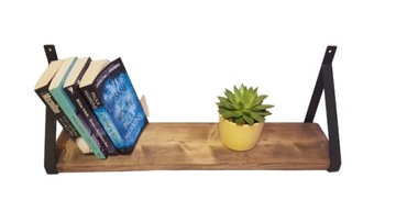 Półka wisząca regał 70 cm z uchwytami LOFT brązowa