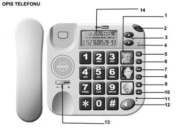 Проводной телефон MAXCOM KXT480 BB, черный