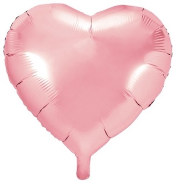 BALON FOLIOWY SERCE JASNORÓŻOWY 45 CM URODZINY HIT