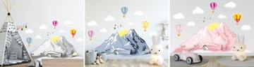 Воздушные шары детские Облака Горы НАКЛЕЙКИ 165х100см
