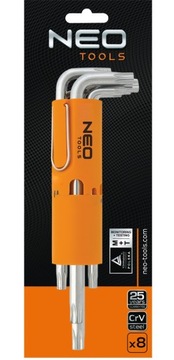 Klucze Torx długie T10-T50, zestaw 8 szt.