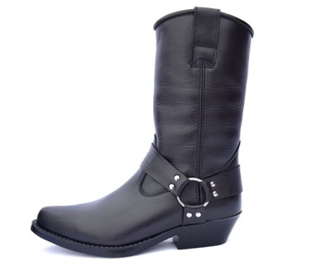 SKÓRZANE KOWBOJKI MOTOCYKLOWE RACE BOOTS DŁUGIE
