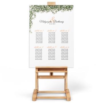 Plan stołów lista gości 70x100cm personalizowany