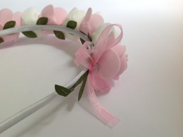 ПОЯСТ С ЦВЕТАМИ РОЗОВЫЕ БЕЛЫЕ РОЗЫ, универсальный размер