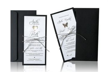 ZAPROSZENIA ŚLUBNE BLACK & SILVER CZARNE SREBR