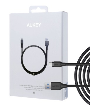 Кабель Aukey CB-AC2 BK USB-C USB-A — USB-C 5 Гбит/с, QC 3.0, 2 м