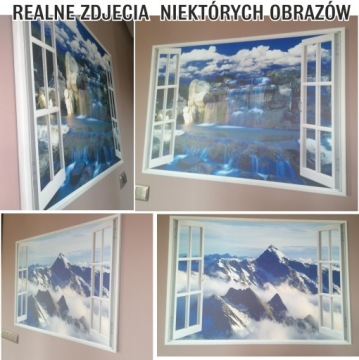 Картина на холсте, окно, озеро, Мазуры, лес, 100х70