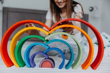 Деревянная радуга 12-элемента 0+ красочный Гриммс