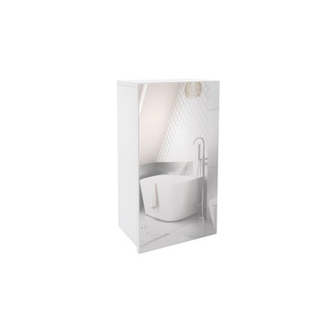 Szafka łazienkowa z lustrem W4L 40cm biały połysk