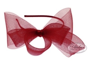 FASCINATOR, ОКНО ДЛЯ ВОЛОС, бордовая повязка на голову