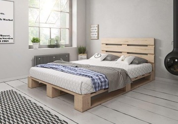Łóżko z palet z zagłówkiem duże rodzinne 220x200 (M1_220x200_OP_N)