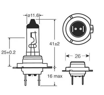 ŻARÓWKA HALOGENOWA OSRAM ORIGINAL H7 55W 12V PX26d 64210 HOMOLOGACJA E1