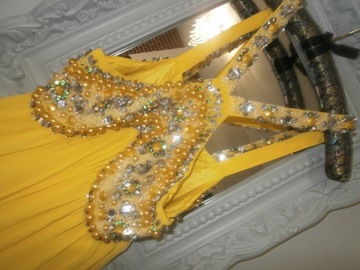 ASOS nowa długa biżuteryjna szyfonowa sukienka 36
