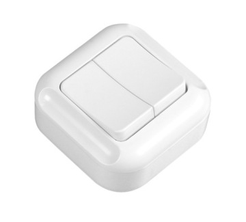 Двойной накладной выключатель TOPAZ белый