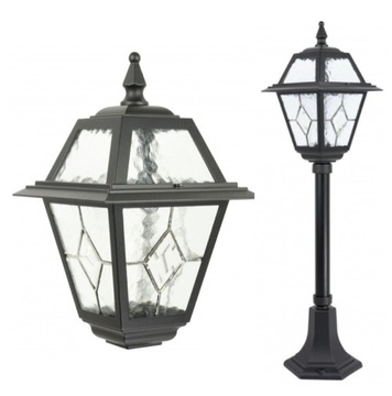 Lampa ogrodowa wys. 80 cm, lampy ogrodowe z aluminium, szkło witrażowe