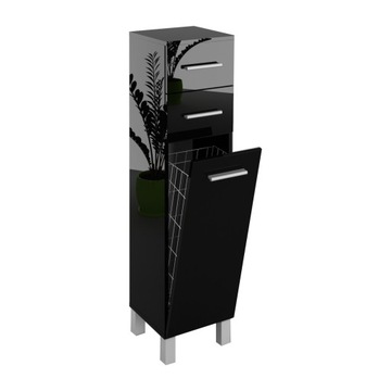 Szafka łazienkowa SN5 40 cm czarny połysk z koszem