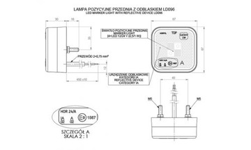 КВАДРАТНЫЙ ГАБАРИТНЫЙ ФОНАРЬ С ОТРАЖАТЕЛЕМ, БЕЛЫЙ СВЕТОДИОД