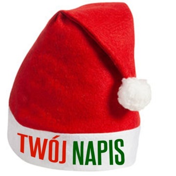 CZAPKA MIKOŁAJA prezent święta WŁASNY NADRUK IMIĘ!