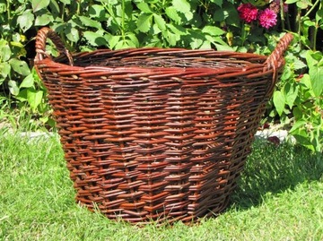 Kosz gospodarczy wiklinowy na drewno liście ⌀ 30cm