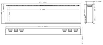 3D настенный/встроенный электрокамин ROYAL 65, ширина 165 см, с подогревом