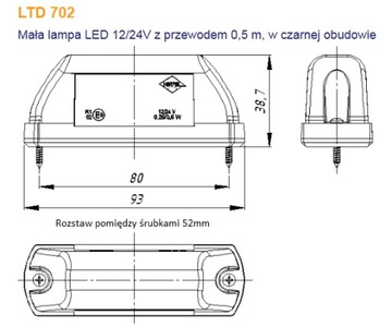 SVĚTLO OSVĚTLENÍ TABULKY SPZ LED 702