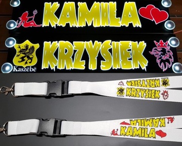 Светодиодная табличка 50x12 LED SET Брелок для ключей Ремешок