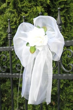 БАНТЫ из шифона в виде розы, украшение автомобиля для дома, СВАДЬБЫ