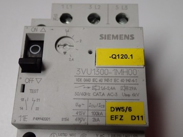 Выключатель двигателя 1,6-2,4А SIEMENS 3VU1300-1MH00