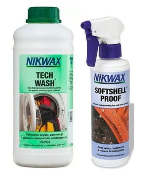 Zestaw Nikwax TECH WASH 1L+ SOFTSHELL Spray 300 ml