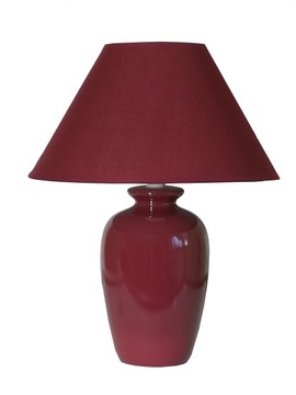 Lampa lampka CERAMICZNA nocna stołowa abażur 1305 burgundy