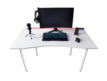 BIURKO, BIURKO KOMPUTEROWE, SZKOLNE, GAMINGOWE LED + HUB , DUŻE
