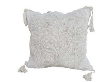Poszewka bawełniana retro 40x40 beż szydełkowa