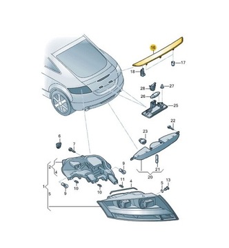ТРЕТИЙ ДОПОЛНИТЕЛЬНЫЙ ТОРМОЗНОЙ ФОНАР AUDI TT ORIGINAL