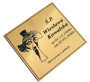 Tabliczka nagrobkowa laminat 12,5x15 cm GRAWER