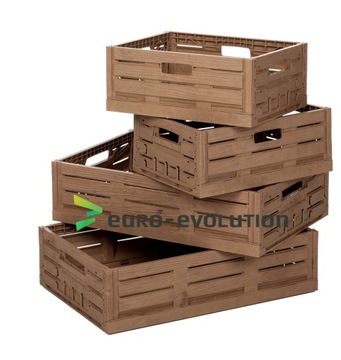 Ящик пластиковый 30х40 16ч, под темное дерево.