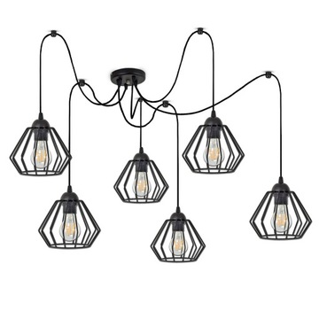LAMPA WISZĄCA SUFITOWA ŻYRANDOL PAJĄK EDISON LOFT
