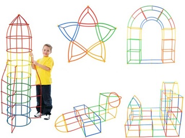 СТРОИТЕЛЬНЫЕ БЛОКИ, СОЛОМОЧКИ, ПАЛКИ, ТРУБКИ, 400 шт.