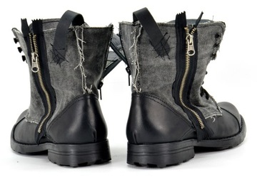 25 ЧЕРНАЯ потертая ПОЛЬСКАЯ кожа в стиле милитари 45