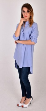 LUŹNA DŁUGA ASYMETRYCZNA KOSZULA pastele R - 54