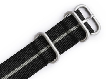 NYLONOWY GRUBY PASEK NATO STRONG BLACK GREY 24
