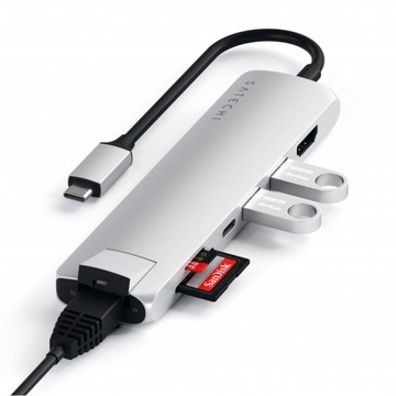 Плоский многопортовый адаптер SATECHI USB-C с Ethernet 4K HDMI 60 Вт USB-C